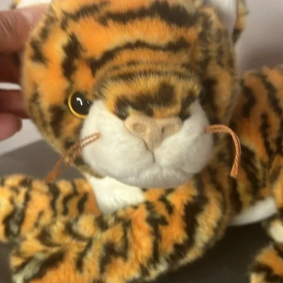 TY ☆ 2001 India Orange STRIPED TIGER Stuffed Animal Plush Toy BEANIE BUDDIES 12” - Picture 2 of 5